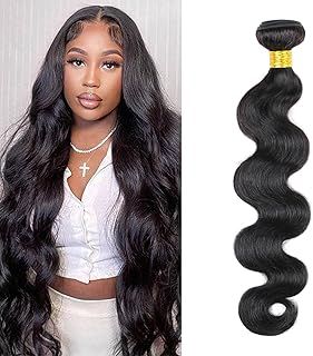 Human Hair Bundles Body Wave Single Bundle Human Hair 20 Inch 12A Grade 100% Unprocessed Brazilian Virgin Hair Body Wave Hair Extensions for Black Women Natural Color