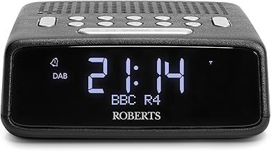 Roberts ORTUSDAB FM/DAB/DAB+ Bedside Alarm Clock with large LCD VA Display, Black