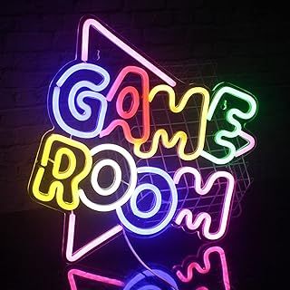 Game Room Neon Signs Games Led Neon Light Sign for Wall Decoration, USB Powered Cool Colorful Led Sign Acrylic Art Wall Decor for Bedroom Game Living Room Bar Party