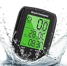Bike Computer, Universal 19 Functions IP54 Waterproof Bicycle Speedometer Odometer, GPS Cycling Computer with LCD Backlight Display Touch Screen, Automatic Start/Stop, For Cycling