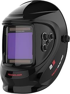 YESWELDER True Colour Welding Mask Helmet Large Viewing Screen 10X9cm Auto Darkening Welding Helmet Solar Power, 4 Arc Sensor Wide Shade 4/5-9/9-13 for TIG MIG ARC Weld Grinding Welder Mask