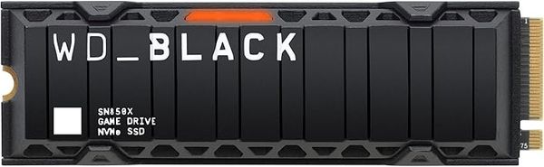 WD_BLACK SN850X 2TB SSD, M.2 2280 NVMe SSD with Heatsink, Read speeds up to 7300 MB/s, Write speeds up to 6,600 MB/s, Gaming Expansion SSD, PCIe Gen4 NVMe, High Performance Internal SSD, Black