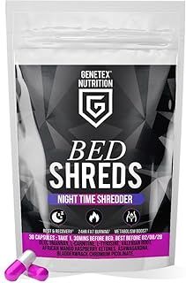 Bed Shreds Night Time Supplement for Weight Management & Sleep Aid – Night Time Supplement with Natural Ingredients - Supports Relaxation & Restful Nights, 30 Capsules, Made in UK – Vegan Friendly