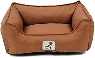 allpetsolutions Waterproof Dog Bed Medium - Removable Machine Washable Hardwearing Basket Scratch Proof Oxford Fabric - Water Resistant Comfy Bed for Home or Dog Crate - Brown 75x58x19cm