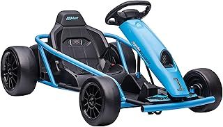 HOMCOM 24V Electric Go Kart for Kids, Drifting Ride-On Racing Go Kart with Slow Start, Music, Horn Honking and Safety Belt, for 8-12 Years Old, Blue