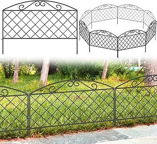 Decorative Garden Fence 44cm (H) x 3m (L) Animal Barrier Fence Fence Panels Outdoor Rustproof Metal No Dig Fencing Border for Yard Patio Flower Bed