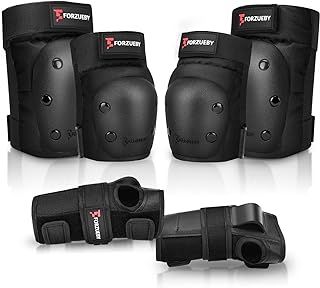 Adult/Kids Knee Pads Elbow Pads Wrist Guards 6 in 1 Protective Gear Set for Inline Roller Skating Skateboarding Scooter BMX etc.
