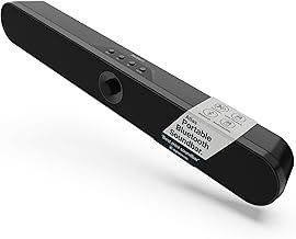 MAJORITY Atlas | Portable Bluetooth Soundbar for PC | 20 Watt Computer Soundbar for Laptop, TV & Projector | 8 Hour Rechargeable Battery Playback | USB, SD Card, AUX & Headphone Jack