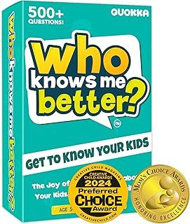 Card Games For Kids - Board Games for 5 - 8 Year Olds - Who Knows Me Better? - Kids & Family Card Quiz by QUOKKA - Fun & Educational Questions for Children & Families