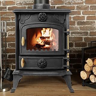 NRG 5KW Eco Design Stove MultiFuel Cast Iron Fireplace Portable Defra Approved