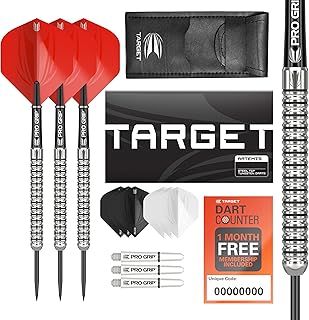 TARGET Darts Artemis 21G/22G/23G/24G/25G/26G 80% Tungsten Steel Tip Darts Set | 6 Pro Grip Shafts | 9 Pro Ultra Flights | Dart Wallet Bundle