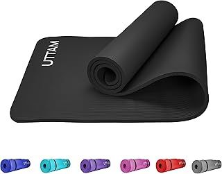 UTTAM Yoga Mat | Multi-Purpose Extra Thick Foam Exercise Mats | Stretching, Resistance Workout & Therapy – Pilates, Home & Gym Equipment Accessory for Men Women Kids (183 x 60cm)