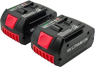 2 pack BAT609 5.0Ah Lithium-ion battery Replacement for Bosch Professional 18V BAT610G BAT618G BAT619 BAT621 BAT620 Cordless Power Tools with LED Charge Indicator