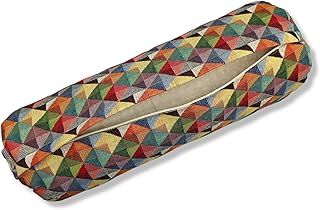 Cylindrical Yoga Mini Bolster 40x14cm - ideal to support cervical, knees, shoulders or as a seat during yoga practice - Washable Cover |- Organic spelled Shell filling | Carry Handle