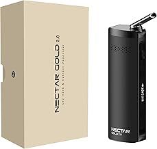 Nectar Gold 2.0 | Dry Herb Vaporizer for Herbs & Extracts | 2 Years Warranty | 3200mAh Battery, Isolated & Adjustable Airflow, OLED Display, 20s Heat-up Time & Temp Range: 100°C to 240°C
