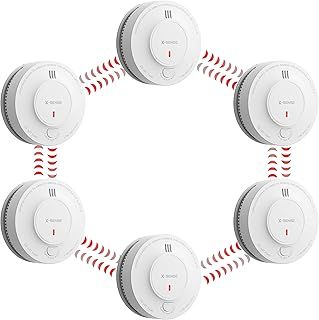 X-Sense Wireless Interlinked Smoke Alarm Detector with Sealed 10-Year Battery, Interconnected Fire Alarm Conforms to EN 14604 Standard, SD19-W, Link+, 6-Pack