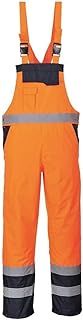 Men's Hi Vis Contrast Bib and Brace Waterproof Workwear Ulined Dungarees Overall