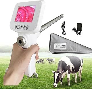Visual Artificial Insemination Gun, 3.5" Screen Professional Visual Insemination Kit for Cows Cattle, 15 Million Pixels, Vibration Massage Function, Stainless Steel Probe