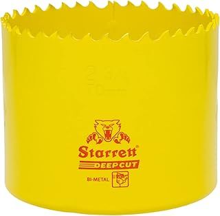 Starrett Deep Cut Hole Saw - DCH0234 Heavy Duty Bi-Metal with Extra Cobalt HSS Teeth - For Metals Wood Cast Iron Fibreglass Plastic Materials - 70mm