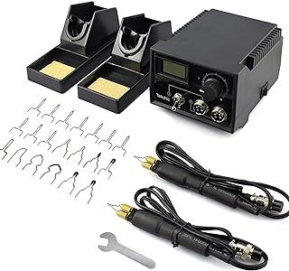 Wood Burning Kit, TEKCHIC 60W Wood Pyrography Pen Kit with Dual Wood Burning Pens, 20 Wire Nibs Tips, Temperature Adjustable Wood Burning Tool for Carving(Black, UK 3 Pin Plug)