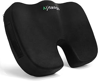 Ajiteogy Orthopedic Coccyx Cushion - Memory Foam Coccyx Pain Relief Cushion for Office Chair, Wheelchair, Car Seat,for Sciatica, Hemorrhoid, Tailbone, Back Pain Relief