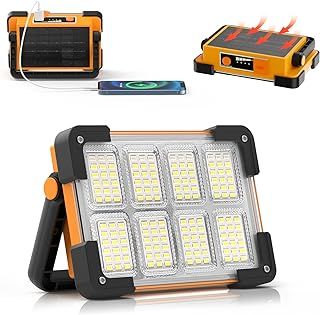 LED Rechargeable Work Light, LED Spot Light with USB Port, Portable Floodlight with 4 Modes, Security Lights Waterproof for Fishing, Hiking, Repairing, Emergency