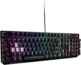ASUS ROG Strix Scope 100 Percent RGB Wired Gaming Mechanical Keyboard, Cherry MX Red Switches, Extra WASD Silver Keycaps, Wider Ctrl Key, Stealth Key, Macro Support, Aluminum Top-Black, UK Layout