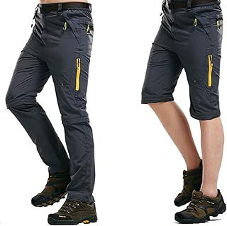 Mens Outdoor Hiking Trousers Convertible Breathable Lightweight Quick Dry Trousers/Shorts Casual Walking Climbing Cycling