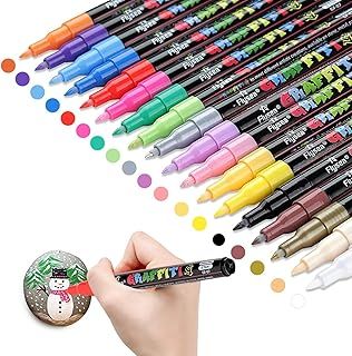AivaToba Acrylic Paint Pens for Rock Painting Kit, Glass,Craft,Ceramic, Stone,Fabric,Wood, 18 Colors Permanent Marker Pen,Arts and Craft Sets for Adults Kids,Craft Supplies Scrapbook Card Making