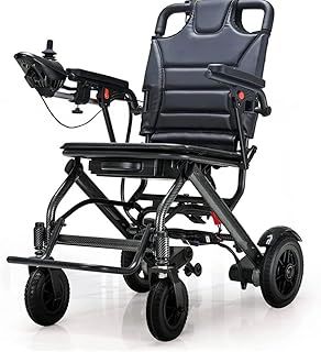 Foldable Electric Wheelchair Lightweight Folding Power Chair 15 KG Mobility Chair Remote Control 20 ah Battery 6 KMPH 360W (2 X 180W) Dual Motor Aluminium Frame