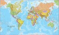 Maps International - World Map - Updated 2024 - Front Sheet Lamination - 118.9cm (w) x 84.1cm (h)