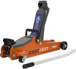 Sealey 2 Tonne Trolley Jack, Car Jack, Low Profile Short Chassis - Orange - 1020LEO
