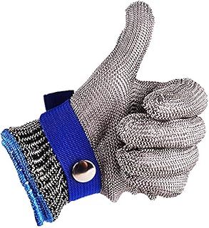 316L Stainless Steel Mesh Cut Resistant Gloves Kitchen Butcher Safety Working Glove Level 5 Protection (L)