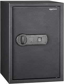 Amazon Basics Biometric Fingerprint Electronic Safe, 50 litres, Black