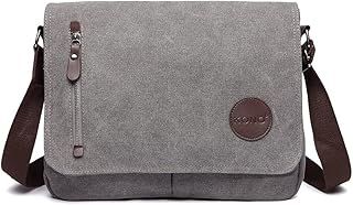 Kono Canvas Messenger Shoulder Bags for Men 13.5 inch Unisex Casual Cross Body Bag Travel Bag for School Travel Work Hiking