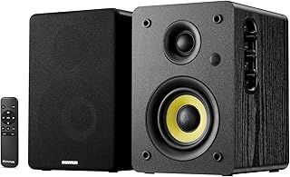 SW206 80W Active Dual-Mode Bookshelf Speakers, 4inch Studio Monitor and HiFi Mode, Optical Coaxial TRS Aux Bluetooth 5.0 USB with 24bit DAC, for Home Music System Turntable TV PC Desktop, Black
