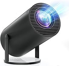 [Built-in Apps & Android 11.0] Mini Projector Portable 18000 Lux Projector 4K Supported 180° Rotation & Auto Keystone, Outdoor Projector Compatible with TV Stick/Windows/iOS/Android/HDMI/USB
