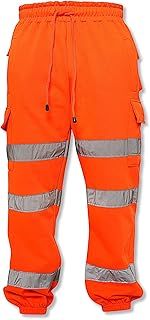 Juicy Trendz Men Hi Vis Trousers- Men's High Visibility Work Trouser, Reflective Safety Hi-viz Joggers, Lightweight Comfort Workwear