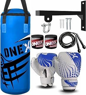 Kids Boxing Punch Bag Target Punching Training Bags Kickboxing Muay Thai Wall Bracket Filled Set Kids Punching Gloves MMA Martial Arts 2FT Junior Boxing Set