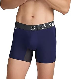 STEP ONE Mens Boxers Shorts, 1 Pair, Anti Chafing Underwear for Men, Moisture-Wicking Boxer Shorts with 3D Pouch. Fabric Made from Organic Bamboo