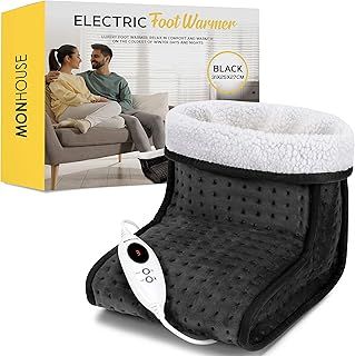 Electric Foot Warmer - Cold Feet Warmers for Home Use and Office Under Table Desk - Soft and Breathable Heating Pad - Relaxing Comfort Heat Therapy - Heated Foot Mat For Women & Men - D.Grey