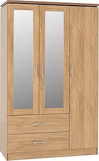 Seconique Charles 3 Door 2 Drawer Wardrobe in Oak Effect Veneer