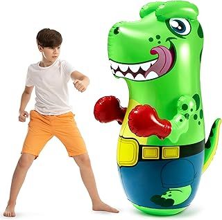 JOYIN Punching Bag for Kids,Inflatable T-Rex Dinosaur Bopper 47 Inches, Freestanding Boxing Bag,Fitness Boxing Bag Bounce Back Karate Gifts for Boys and Girl,Heavy Punching Bag for Practicing Karate