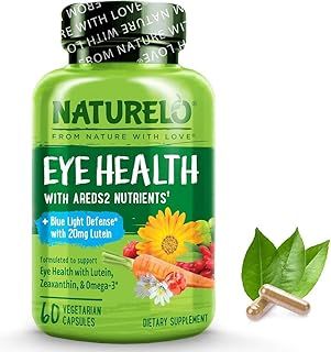 NATURELO Eye Health - AREDS 2 Formula with Lutein, Zeaxanthin, Natural Vitamin A & Vitamin E & Zinc - Best Supplement for Dry Eyes, Vision Preservation - 60 Vegan Capsules | 1 Month Supply