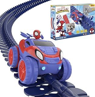 Smoby - Flextreme Spidey- Flexible Tracks for Car Spidey, Includes Car with Lights, 184 sections, up to 4.4 m of Pìsta (7600180918)
