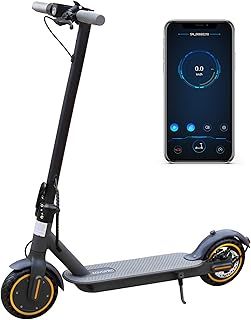 Electric Scooter, 350W Motor, 30km Long Range, Max Speed 25 km/h, 3 Speed Settings, App Control, 8.5" Solid Tires, Dual Braking