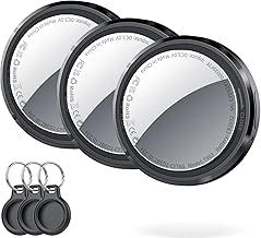 Air Tracker Tag Compatible with Apple Find My (iOS Only), Smart Tag with Protective Case/Keychain, Item Finder Bluetooth for Luggages/Wallets, 100dB Beep, Replaceable Battery, IP68 Waterproof, 3-Pack