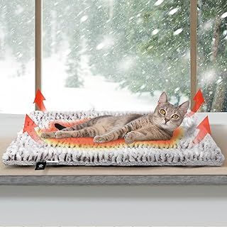 MORA PETS Self Heating Cat Bed Heated Cat Blanket Washable Warming Pet Pad Electric-Free Heat Bed Puppy Cushion Small Thermal Mat Reversible 56 x 42 cm