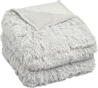 Sienna Fluffy Long Fleece Shaggy Coral Sensory Adults Weighted Blanket Reversible Sleep Throw - Silver, 150 x 200cm - 8kg, SBWEFLUSI02, Silver Grey, 150 x 200cm, 8kg(17.6lb)