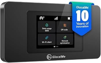 GlocalMe Duo Turbo Portable WiFi Hotspot, No SIM Card Needed, No contract and roaming fees, Dual modem mobile MiFi Device with Global 1GB Data, 4G LTE Router for Home or Travel in 200+ Countries